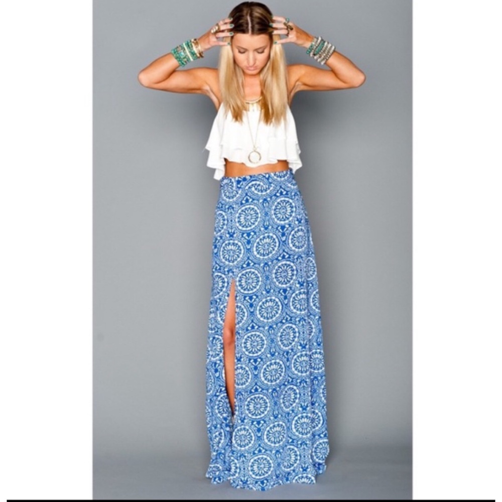 Show Me Your Mumu Mick Slit Maxi Skirt